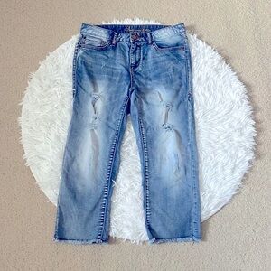 American Rag Mid-Rise Distressed Crop Jeans
